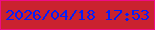 文字の大きさ：2、枠の色：ee0c86、背景の色：ca222f、文字の色：041ff9 無料ブログパーツのブログ時計