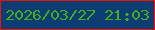文字の大きさ：2、枠の色：ee1202、背景の色：0d3d73、文字の色：45ab1f 無料ブログパーツのブログ時計