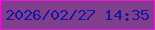 文字の大きさ：3、枠の色：ee13d6、背景の色：803f8d、文字の色：1716a3 無料ブログパーツのブログ時計