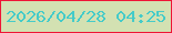 文字の大きさ：5、枠の色：ee1536、背景の色：d3e1b2、文字の色：45cbc9 無料ブログパーツのブログ時計
