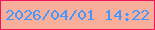 文字の大きさ：3、枠の色：ee155a、背景の色：f7ae9b、文字の色：4497fd 無料ブログパーツのブログ時計