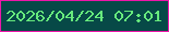 文字の大きさ：2、枠の色：ee16aa、背景の色：074947、文字の色：67ea7d 無料ブログパーツのブログ時計