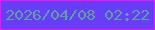 文字の大きさ：2、枠の色：ee16ed、背景の色：673df8、文字の色：5da0a3 無料ブログパーツのブログ時計