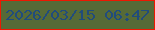 文字の大きさ：3、枠の色：ee1701、背景の色：566a37、文字の色：214c7c 無料ブログパーツのブログ時計
