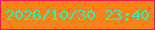 文字の大きさ：4、枠の色：ee1954、背景の色：fb8119、文字の色：17fbbe 無料ブログパーツのブログ時計