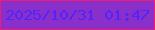文字の大きさ：1、枠の色：ee1a75、背景の色：8830c9、文字の色：5423fc 無料ブログパーツのブログ時計