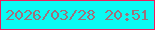 文字の大きさ：5、枠の色：ee1c5b、背景の色：0afaf3、文字の色：9f717b 無料ブログパーツのブログ時計