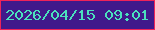 文字の大きさ：4、枠の色：ee2359、背景の色：40198b、文字の色：4be1bd 無料ブログパーツのブログ時計