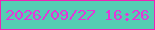 文字の大きさ：5、枠の色：ee23b5、背景の色：55cdb3、文字の色：e436d8 無料ブログパーツのブログ時計