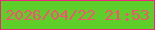 文字の大きさ：1、枠の色：ee257d、背景の色：5ece2a、文字の色：fa4f6e 無料ブログパーツのブログ時計