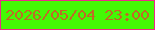 文字の大きさ：1、枠の色：ee2989、背景の色：44f905、文字の色：bf6b26 無料ブログパーツのブログ時計