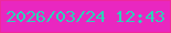 文字の大きさ：4、枠の色：ee299c、背景の色：e927c0、文字の色：2fcfb9 無料ブログパーツのブログ時計