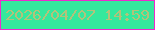 文字の大きさ：2、枠の色：ee29cd、背景の色：35e89d、文字の色：b3c27a 無料ブログパーツのブログ時計