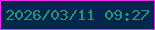 文字の大きさ：3、枠の色：ee29ed、背景の色：02274e、文字の色：289579 無料ブログパーツのブログ時計