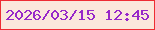 文字の大きさ：1、枠の色：ee2d33、背景の色：fbe8db、文字の色：9728c9 無料ブログパーツのブログ時計