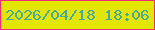文字の大きさ：1、枠の色：ee2d72、背景の色：e3e601、文字の色：48a8a2 無料ブログパーツのブログ時計