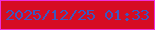 文字の大きさ：1、枠の色：ee2fdb、背景の色：d60c23、文字の色：3a58c0 無料ブログパーツのブログ時計