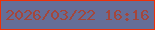 文字の大きさ：5、枠の色：ee3007、背景の色：656e97、文字の色：a4463b 無料ブログパーツのブログ時計