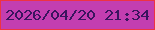 文字の大きさ：4、枠の色：ee3342、背景の色：c33eb0、文字の色：3a145f 無料ブログパーツのブログ時計
