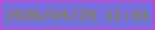 文字の大きさ：2、枠の色：ee33cc、背景の色：776edd、文字の色：848c2a 無料ブログパーツのブログ時計
