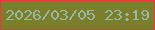 文字の大きさ：1、枠の色：ee3441、背景の色：7b7f2c、文字の色：96b8a6 無料ブログパーツのブログ時計