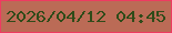 文字の大きさ：2、枠の色：ee3b61、背景の色：bb6b56、文字の色：2f4b19 無料ブログパーツのブログ時計
