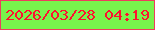 文字の大きさ：5、枠の色：ee3c5d、背景の色：78f34c、文字の色：fe102f 無料ブログパーツのブログ時計