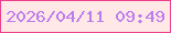 文字の大きさ：3、枠の色：ee3f8c、背景の色：ffe8e6、文字の色：bc7def 無料ブログパーツのブログ時計