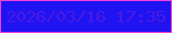 文字の大きさ：5、枠の色：ee40de、背景の色：2013f2、文字の色：4a1ae4 無料ブログパーツのブログ時計