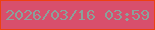 文字の大きさ：1、枠の色：ee4110、背景の色：d84f6c、文字の色：8aa19b 無料ブログパーツのブログ時計