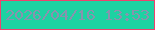 文字の大きさ：5、枠の色：ee426e、背景の色：1dd2a2、文字の色：8893ae 無料ブログパーツのブログ時計
