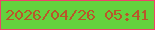 文字の大きさ：1、枠の色：ee436a、背景の色：64d23e、文字の色：b9562a 無料ブログパーツのブログ時計