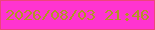 文字の大きさ：3、枠の色：ee447b、背景の色：ff34d0、文字の色：b29424 無料ブログパーツのブログ時計
