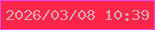 文字の大きさ：3、枠の色：ee44ea、背景の色：fd2549、文字の色：d6a5b0 無料ブログパーツのブログ時計