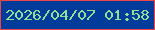 文字の大きさ：4、枠の色：ee4648、背景の色：023c9a、文字の色：90e099 無料ブログパーツのブログ時計