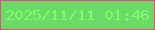 文字の大きさ：1、枠の色：ee4782、背景の色：6bdb68、文字の色：82fb71 無料ブログパーツのブログ時計
