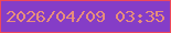 文字の大きさ：3、枠の色：ee4859、背景の色：853dc7、文字の色：e78e7b 無料ブログパーツのブログ時計