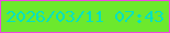 文字の大きさ：5、枠の色：ee48e1、背景の色：6ce92d、文字の色：05e2bf 無料ブログパーツのブログ時計