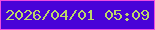 文字の大きさ：4、枠の色：ee4ce1、背景の色：4902d8、文字の色：bbd86a 無料ブログパーツのブログ時計