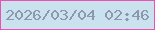 文字の大きさ：5、枠の色：ee4fb2、背景の色：cae2ed、文字の色：8f96af 無料ブログパーツのブログ時計