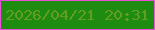 文字の大きさ：1、枠の色：ee4fda、背景の色：1d8c11、文字の色：659d22 無料ブログパーツのブログ時計