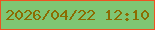 文字の大きさ：2、枠の色：ee5322、背景の色：7fc673、文字の色：8b6c02 無料ブログパーツのブログ時計
