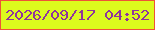 文字の大きさ：2、枠の色：ee5337、背景の色：dcfa1d、文字の色：8f349c 無料ブログパーツのブログ時計