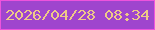文字の大きさ：5、枠の色：ee53dd、背景の色：9f45ce、文字の色：eec987 無料ブログパーツのブログ時計