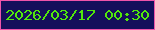 文字の大きさ：5、枠の色：ee54aa、背景の色：140f5b、文字の色：52e60b 無料ブログパーツのブログ時計