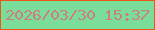 文字の大きさ：5、枠の色：ee5719、背景の色：7add99、文字の色：cc7e81 無料ブログパーツのブログ時計