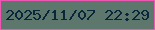 文字の大きさ：2、枠の色：ee57b1、背景の色：5d776d、文字の色：0a263b 無料ブログパーツのブログ時計