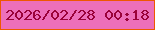文字の大きさ：3、枠の色：ee5800、背景の色：ed6fb9、文字の色：9a0239 無料ブログパーツのブログ時計