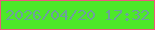 文字の大きさ：1、枠の色：ee587d、背景の色：4de829、文字の色：6da09d 無料ブログパーツのブログ時計
