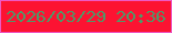 文字の大きさ：3、枠の色：ee59c3、背景の色：fc1332、文字の色：529666 無料ブログパーツのブログ時計